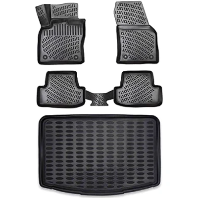 Immagine di ELMASLINE Set di tappetini in gomma 3D e vasca per bagagliaio Renault KADJAR 2015 2022 (piano carico superiore) accessori