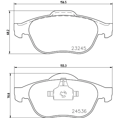 Immagine di HELLA 8DB 355 009 101 Kit pastiglie freno Non predisposto per contatto segnalazione usura con accessori RENAULT: Scénic 1, LAGUNA 2 Grandtour