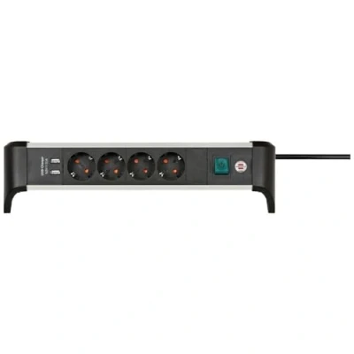 Immagine di Brennenstuhl 1391040410 Multipresa con interruttore Argento/Nero Schuko 1 pz.