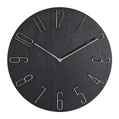 Immagine di pQirnvIL Einfache Wanduhr 12 Wohnzimmer Home Uhr Mode Schlafzimmer Schwarz