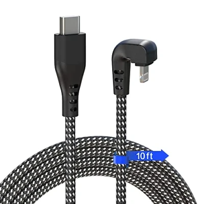 Immagine di Cavo USB C Light ning 3M,Cavo di Ricarica per iPhone a 180 Gradi [Certificato MFi] Nylon Intrecciato Lungo Rapida Compatibile con 14/13/13 Pro Max/13 Mini/12/11/XS/XR/8