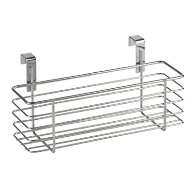 Immagine di Wenko Cestino Slim, Organizer da Appendere a cassetti e Porte, salvaspazio, Senza forare, Ideale per Cucina Bagno, in Metallo Cromato, 24x11,5x10cm