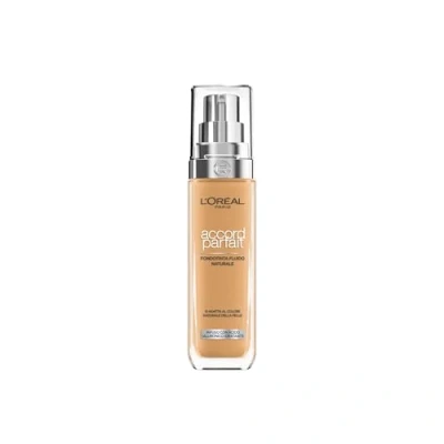 Immagine di L&#039;Oréal Paris Fondotinta Liquido, Incarnato Uniforme e Illuminato, Finish Naturale, Per Tutti i Tipi di Pelle, Formula con Acido Ialuronico, Accord Parfait, Tonalità: 6.5D/W Golden Toffee, 30 ml