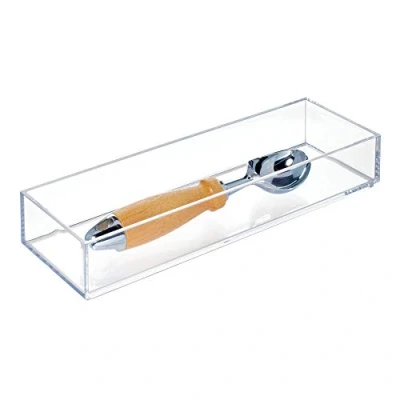 Immagine di iDesign Organizer cassetti, Portaposate cassetto di grandezza media in plastica per posate e utensili cucina, Inserto cassetti pratico robusto, trasparente