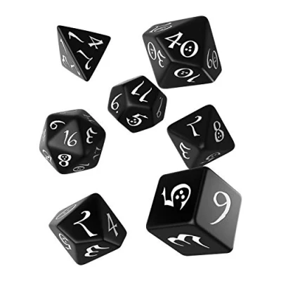 Immagine di Q Workshop SCLE05 Set di dadi RPG classico in bianco e nero (7 pezzi)