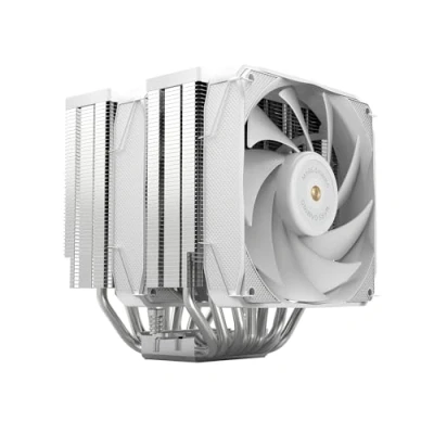 Immagine di Mars Gaming MCPU XU9, Dissipatore CPU Doppia Torre, TDP 400W, 2x Ventole con Pale Ibride e Cuscinetti FDB in Rame Iperbilanciato, 9 Heatpipe Tecnologia BPH ULTRA, Multisocket Universale, Bianco