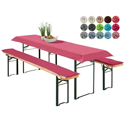 Immagine di heimtexland ® Set di 3 cuscini per tende da birra, cuscino panche tipo 698, Aqua tavolo 70 x 220 cm