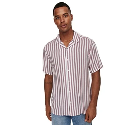 Immagine di ONLY &amp; SONS Onswayne Life SS Maglietta in Viscosa Noos Camicia a Maniche Corte, Nirvana, M Uomo