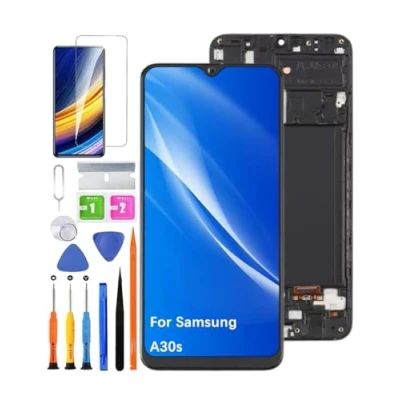 Immagine di HLYGZX Display di ricambio per Samsung Galaxy A30s LCD TFT A307F A307FN A307G schermo Touch Digitizer Assembly Kit riparazione (senza impronte digitali, nero con cornice)