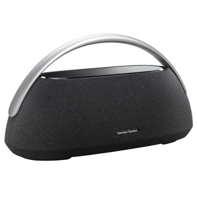 Immagine di Harman Kardon Go + Play 3, Altoparlante Bluetooth Wireless Portatile, con Suono Stereo, Design Elegante, Doppio Microfono Integrato, Porta di Ricarica USB, Autonomia fino a 8 ore, Nero