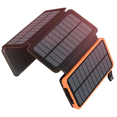 Immagine di A ADDTOP Caricabatterie Solare 25000mAh, Power Bank Impermeabile con 3 Porte USB Batteria Esterna Portabile LED per Smartphones Tablets e Altri