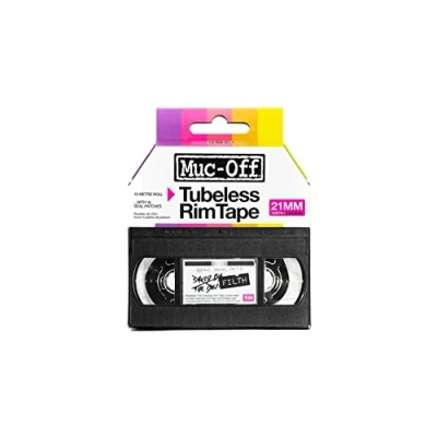 Immagine di Muc Off Tubeless Rim Tape, 21 mm Nastro Sensibile alla Pressione Rotolo di per Ruote da 10 m con 4 Pezze Riparazione