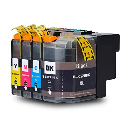 Immagine di Karl Aiken LC22UXL Cartuccia di ricambio per stampante Brother LC22U XL, grande capacità, compatibile con DCP J785DW MFC J985DW (4 (1 nero, 1 ciano, magenta, giallo)