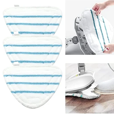Immagine di Panni per scopa a Vapore ricambi 3 pezzi Universale in microfibra triangolare lavabile pulizia compatibile Pad Cover ricambio pulitore con Triangolo(Bianco)