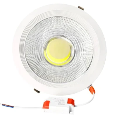 Immagine di JANDEI Downlight LED COB 30 W da incasso, faretto telaio rotondo in alluminio bianco, 212 x 52 mm (foro incasso 185 mm), 2700 lumen, IP44. Ideale soggiorno, cucina, bagno 1 pz (Luce Fredda 6000k)