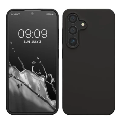 Immagine di kwmobile Cover per Samsung Galaxy S24 Custodia Back Case Caricatore Wireless Antiurto e Flessibile in Silicone TPU grigio scuro
