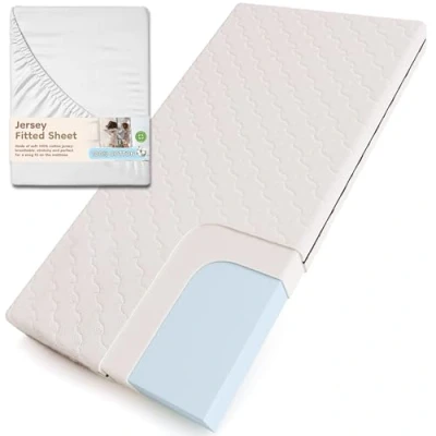 Immagine di smartwood Materasso 120x200 Bambini 14cm con Lenzuolo Schiuma H2 Certificato Oeko TEX Reversibile Rivestimento Lavabile Anti allergico e Traspirante Made in EU