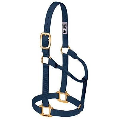 Immagine di Weaver Leather Cavezza originale per cavalli, non regolabile, in nylon, blu navy