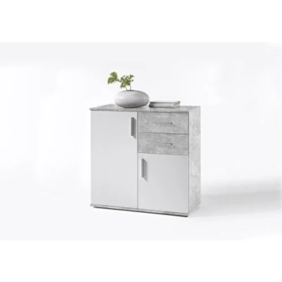 Immagine di AVANTI TRENDSTORE BEA Comò in Legno Laminato e Bianco, Disponibile 2 Diversi Colori Dimensioni (80x82x35 cm, Grigio Bianco)