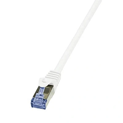 Immagine di LogiLink CQ4031S RJ45 cavo di rete, patch S/FTP 1.00 m Bianco contatti connettore dorati, Ritardante fiamma, con protezione 1 pz.
