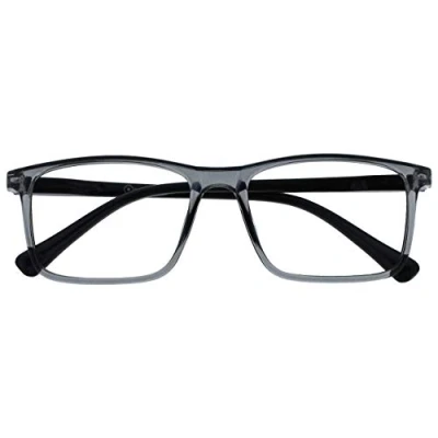Immagine di OPULIZE Ink Reading Glasses, Frontale Grigio Trasparente con Bracci Neri, +1,50 Diottrie Unisex