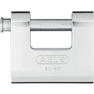Immagine di ABUS Lucchetto Monobloc 92/65 in ottone con involucro acciaio per distributori automatici, griglie a rullo e molto altro ancora catenaccio spesso