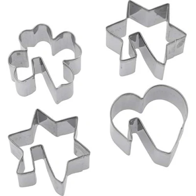 Immagine di Westmark Set Formine per Biscotti, Motivi Diversi, Acciaio Inox, Tassenkekse, 4 Pezzi, Argento, 31962260