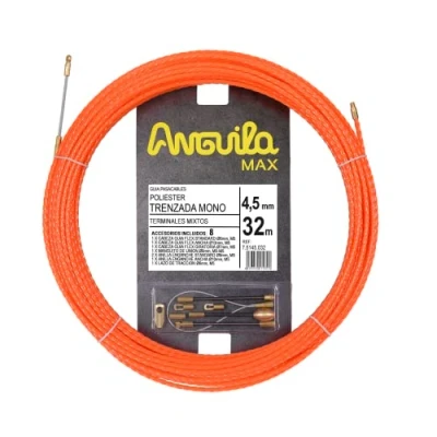 Immagine di Anguila Max 7.5145.032 Guida passacavo Speciale Dritto Poliestere Intrecciato Monofilamento 4,5mm 32 Metri &amp; terminali misti, Arancione