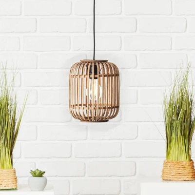 Immagine di Brilliant 93777/20 Woodrow Lampada a sospensione E27 60 W Marrone chiaro