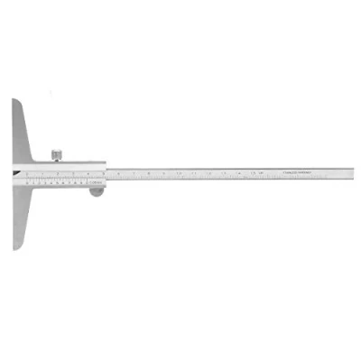 Immagine di Calibro A Corsoio,Strumento di Misurazione della profondità, 150Mm / 6 Pollici, in Acciaio inox Micrometro Utensile Strumento Profondità Regolabile per Misurzione Esterna,