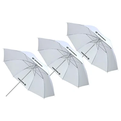 Immagine di Ombrello diffusore BRESSER SU 43 bianco traslucido 110 cm 3 pezzi
