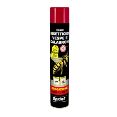 Immagine di Flortis Sprint vespicida spray, insetticida aerosol per vespe e calabroni, ad azione immediata, colpisce fino a 4 mt, in formato 750ml, anti calabroni
