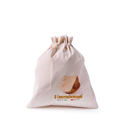 Immagine di Bergamaschi &amp; Vimercati Il Portaformaggio Sacchetto Salvafreschezza per Formaggi, Cotone, Panna, Dimensioni: 32 x 28 cm