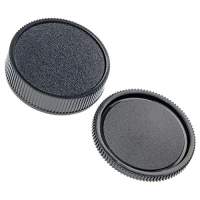 Immagine di vhbw set di copriobiettivi compatibile con Carl Zeiss Tessar 2.8/50, Zebra Sonnar 3.5/135 lenti Tappo anteriore e posteriore, plastica, nero