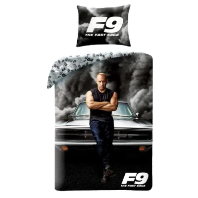 Immagine di Halantex Set di biancheria da letto Fast and Furious Vin Diesel, copripiumino reversibile 140 x 200 cm + federa, 100% cotone