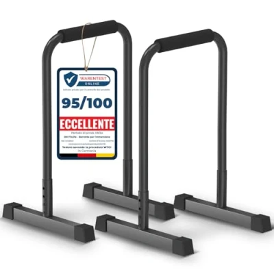 Immagine di DH FitLife Dip Parallele Bars Barre &amp; Station Regolabile 80 90 cm Parallettes per Calisthenics Allenamento di Forza Stabile Sicura Attrezzatura Fitness Interni Esterni