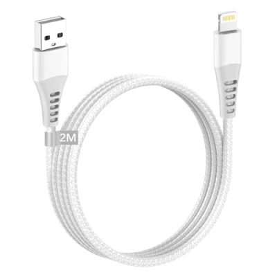 Immagine di Cavo iPhone 2M, Lightning USB Certificato Apple MFi Ricarica Cavetto Nylon Filo Caricatore Caricabatterie per 14 13 12 11 XS XR X 8 7 6 SE iPad