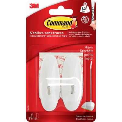 Immagine di 3M Ganci a filo medium Command™ (L x L A) 29 79 mm Bianco, Metallo Contenuto: 2 pz.