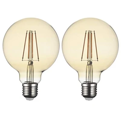 Immagine di SD LUX E27 8W lampadine LED globo vintage filamento G95 Amber No Flicker Edison vite 810LM (equiv 75W) bianco caldo 2700K, non dimmerabile, 2 confezioni [classe energetica A+]