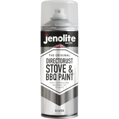 Immagine di JENOLITE Directorust Vernice spray per barbecue e stufa Argento Resistente alle alte temperature Fino a 650C 400ml