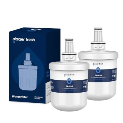 Immagine di GLACIER FRESH DA29 00003G Filtro Acqua per Frigorifero, Compatibile con Samsung 00003G, 00003B, 00003A, Aqua Pure Plus, HAFCU1, WSS 1, FMS RFG237AARS, RSG257AARS, Confezione da 2