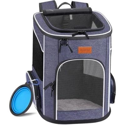 Immagine di Morpilot Zaino per Cani e Gatti 7kg, Trasportino Taglia Piccola con Cinturino di Sicurezza Interno, Gatto Viaggo Campeggio, Portatile Cane Design Ventilato