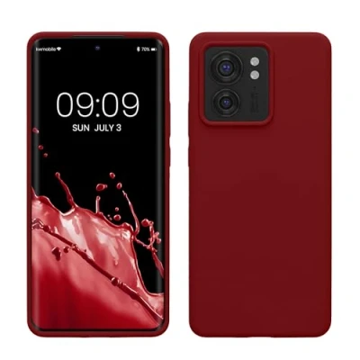 Immagine di kwmobile Cover per Motorola Edge 40 Custodia Back Case Smartphone in Silicone TPU Protezione Gommata rosso rabarbaro