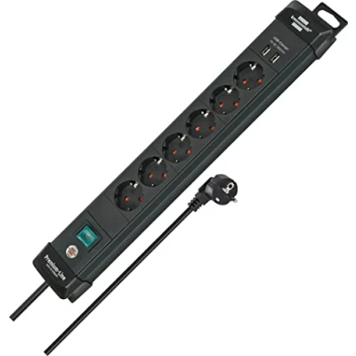 Immagine di Brennenstuhl 1951160602 Multipresa con interruttore 6 scomparti Nero Schuko 1 pz.