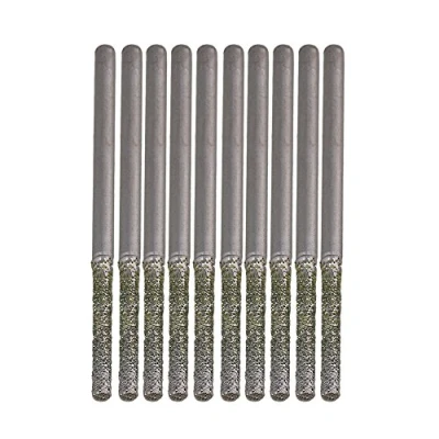 Immagine di BQLZR Set di 10 punte da trapano prolungate con punta argentata in diamante per perforare minerali, perle, agata, gioielli, argento, BQLZRN30153