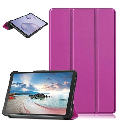 Immagine di LCHDA Cover per Samsung Galaxy Tab A7 10,4 Pollici 2020 SM T500 / T505, Ultra Sottile Leggero Tri fold Custodia in Pelle PU Intelligente Magnetico Protettiva con Auto Svegliati/Sonno Viola