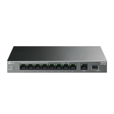 Immagine di TP Link Switch Ethernet desktop Gigabit a 10 porte con PoE+ 8 porte, supporto auto negoziazione, budget PoE da 61 W, Plug &amp; Play, modalità di isolamento per sicurezza, funzionamento silenzioso,
