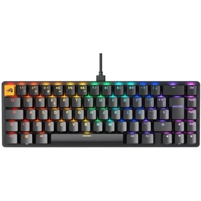 Immagine di Glorious gaming GMMK 2 Compact (65%) tastiera mecc., TKL compatta alluminio, personalizzab., tasti doppia iniezione, Fox Switches, RGB per ogni tasto, layout QWERTY spagnolo Nero