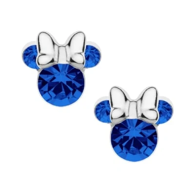 Immagine di Orecchini Minnie Mouse a Bottone con Pietra Portafortuna Disney da Donna in Argento, Gioielli Disney, Impreziosito Zirconia