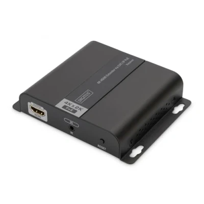 Immagine di Digitus DS 55125 1 Porta Ricevitore HDMI Estensore tramite cavo di rete, Contenitore in metallo, Predisposto Ultra HD, con telecomando, LED stato,